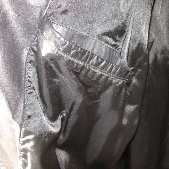 Men's black Leather Coat Sz L - Picture 10 of 15